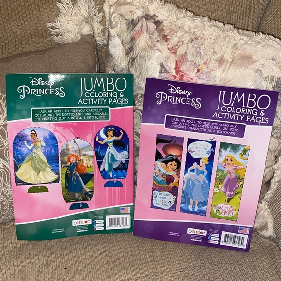 💚💛🩷💜💙NWT Disney Princess Jumbo Coloring & Activity Books - Set of Two - Picture 2 of 8